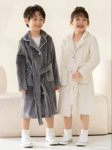 batubatu | Bamboo Coral Fleece Warm Bathrobe for Children