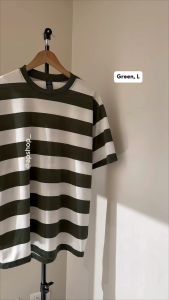 Promo Kaos Polos Stripe Lengan Pendek Cotton Premium 24s kaos atasan pria