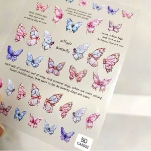 [Relief Stickers] Nail Three-Dimensional Butterfly Decals Gem Butterfly Liquid Hollow Flower Dead Leaf Dark Butterfly Stickers
