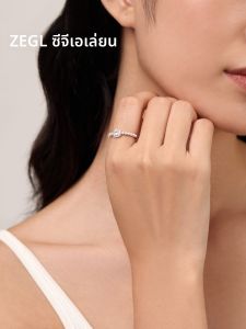 แหวนเพชร Zirconia เงิน 925 แหวนทรงกลมสำหรับผู้หญิง แหวนนิ้วชี้ แหวนนิ้วหัวแม่มือ แหวนไข่มุก ของขวัญในฤดูใบไม้ร่วงและฤดูหนาว