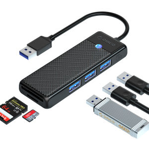 ORICO USB 3.0 HUB Bộ chuyển đổi USB cổng Extender SD/Đầu đọc thẻ TF pd100w cổng sạc điện thoại tương thích với PC Máy tính xách tay 5Gbps Hub