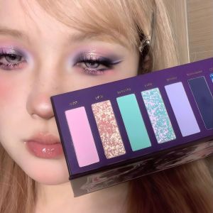 Smoke Makeup Purple Glitter Eyeshadow Palette Easy-Use
