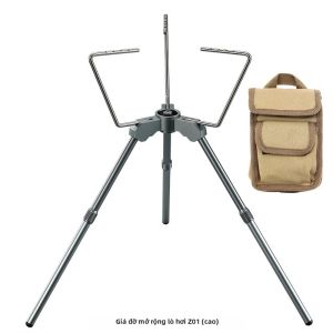 Campingmoon | Bếp Gas Propane Phẳng Z01/XD-2-M Mâm Đốt Bằng Hợp Kim Nhôm Có Thể Kẹp Kèm Giá Đỡ Gas Có Thể Kéo Dài Điều Chỉnh Được Dùng Cho Cắm Trại Ngoài Trời
