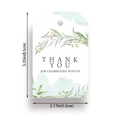50pcs Floral Thank You Tags Thank You for Celebrating with Us Gift Tag Wedding Party Packaging Hang Tag DIY Greenery Label Card