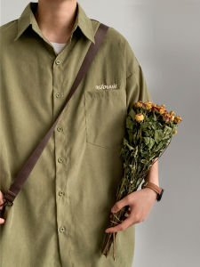 American Retro Minimalist Short Sleeve Shirt & Casual Baggy Coat for Men