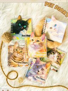 Double Material Pet Diary Sticker Book Coil Decoration Scrapbooking Adhesive Material Pet Cat Dog Character Sticker Book