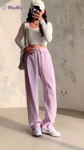 MIUWU Celana Panjang Highwaist Celana Kulot Highwaist Loose Cullote Pants Training H1135 Kulot Wanita Import