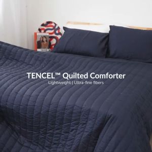 KAPAS LUXE | Quilted Comforter Set | TENCEL | 300TC | Include Bedsheet + Pillowcases