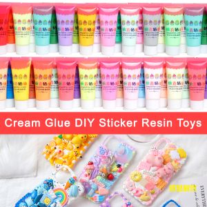 Hot Sale 50ML Cream Glue Colorful DIY Handmade Simulation Cream Glue GUKA Sticker DIY Keychain CUCKOO Full Set Material Cream Glue 仿真奶油胶 DIY手机壳