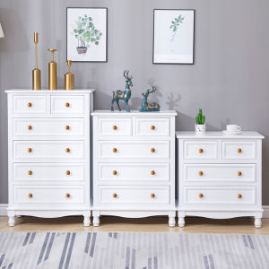American-Style Solid Wood Living Room Bedroom Wall-Mounted Small Cabinet Storage Cabinet Wooden Chest of Drawer Clothes Closet Chest of Drawers