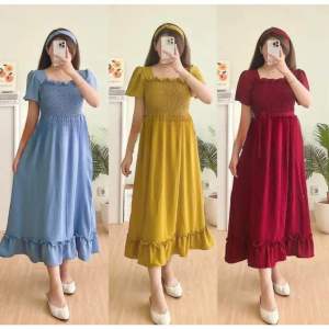 LONG DRESS CRINKLE AIRFLOW PREMIUM POLOS /DASTER WANITA KEKINIAN