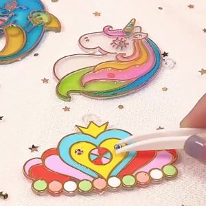 เล่นเด็กผู้หญิง: เด็กไม่ต้องอบกาว DIY ของมือกราฟฟิตีสีภาพวาดกาวคริสตัล