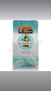 Hawaiian Paradise Kona Vanilla Macadamia Whole Bean Coffee 7oz Premium Medium Roast Hawaii Flavored Fresh Aromatic Beans