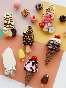 แม่เหล็กติดตู้เย็นไอศกรีมไอติมสำหรับฤดูร้อนของตกแต่งห้องครัวสำหรับเด็กน่ารักสติกเกอร์แม่เหล็กน่ารักๆแม่เหล็กดูดเหล็ก