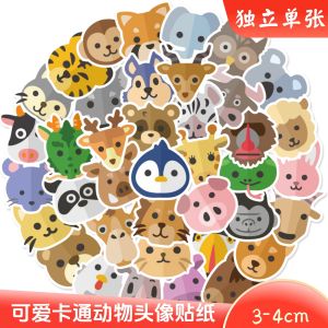 Miếng Dán Hình Đầu Thú Hoạt Hình Dễ Thương Chống Thấm Nước Cho Điện Thoại Di Động Mô Hình Động Vật Gấu Hổ Voi Cho Trẻ Em Mẫu Giáo