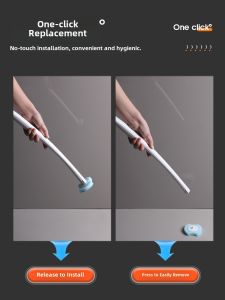 Disposable Wall-Mounted Toilet Brush with Replaceable Head Dissolvable Cleaning Brush for Household Bathroom Hygiene