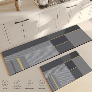 VIKAMA Absorbent Kitchen Floor Mat Anti-Slip Carpet Rug Simple Bathroom Entrance Mat Home Decor Living Room Long Area Rug