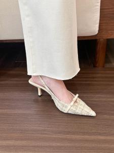 Elegant Butterfly Knot High Heels Sandals Womens Gentle Fashion Spring Summer Open Toe Hollow out Pointed Toe Shoes