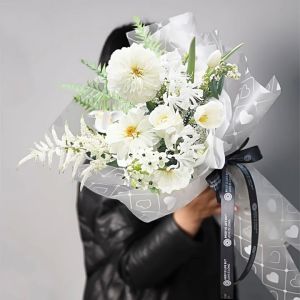 20 LEMBAR Flower Wrapping Love Cellophane Waterproof Kertas Buket Bunga Flower Wrap Valantine KB6195