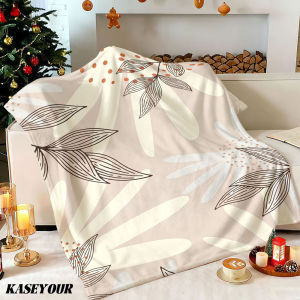 Beast Kingdom | Leafy Dots Winter Summer Flannel Blanket Throw Fleece Soft Fuzzy Plush Cozy Fleece Blankets for Sofa Ideal Gifts