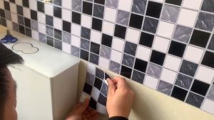 10 ชิ้น กระเป๋ากาวตนเอง 3D มโนต้าซอร์ส วัสดุชัยคู่ Waterproof กระเบื้องโมเสคแบบสติกเกอร์ติดผนังห้องครัวตกแต่ง