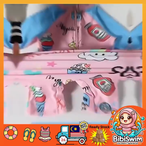 Quick Dry Kid Swimming Suit Cartoon Cute Baju Renang Muslimah Budak Swimsuit Kids Girl Swimwear Baju Renang