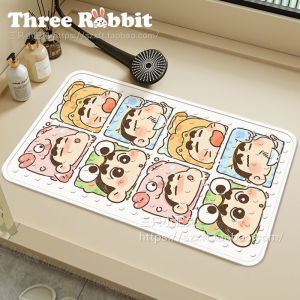 Non-Slip Bathroom Mat PVC Shower Washroom Suction Cup Anti-Fall Bath Room Shower No-Wash Floor Pad Cartoon Animation Style