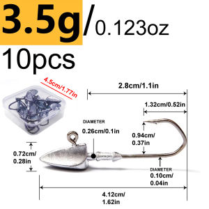 MrLurion 3.5g 5g 7g 10g 14g 20g Fishing hook Rigging jig head hook set  soft worm grub lure bait hook fishing tackle set