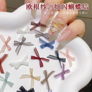 Trendy Butterfly Knot Organza Ribbon Nail Art Accessories Ballet Shoe Decorations Autumn Winter New Style Nail Tips And Care
