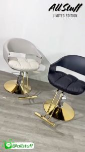 เก้าอี้เสริมสวย เก้าอี้ตัดผม เก้าอี้ซารอน เก้าอี้บาร์เบอร์ สวยหรู ฐานสแตนเลสสีทอง-สีโรสโกลด์ เก้าอี้ เก้าอี้ทำผม เก้าอี้ซาลอน ระบบไฮดรอลิก ปรับระดับสูง-ต่ำได้