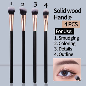 4PCS soft wooden handle eye makeup brush eyeshadow brush smuder brush detail brush multi-purpose beauty tool