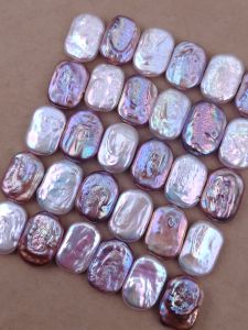 Strong Light Shaped Baroque Hole Square Beads Natural Freshwater Pearl DIY Necklace Pendant Clothing Accessories