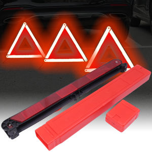 Red Triangle Warning Sign Car Emergency Stopping Accident Tripod Safety Accessories