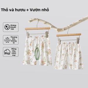 Ou Yun | Quần Short Trẻ Em Có Mở Crotch Nhẹ Bamboo Cotton