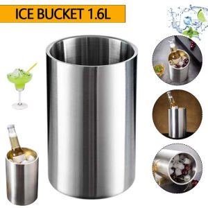 1600ML Ice Bucket- Double Stainless Steel Insulated Durable Portable Summer Drinks Champagne Beer for Outdoor Picnics Bar Events