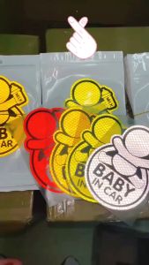 3D Sticker Reflector Sign Baby In Car | Stiker Reflektor Lucu Unik Bayi Di Mobil