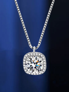 สร้อยคอเงินแท้ 925 ประดับเพชรโมซานิ สร้อยคอโซ่กระดูกไหปลาร้าสำหรับผู้หญิง ไม่แพ้ แฟชั่น เครื่องประดับ จี้ทรงกลมเล็ก