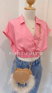 PATTERN.P BS014 : Honey Jump Blouse เสื้อจั๊มเอวสไตล์เกาหลีสีน่ารักสดใส งานคอปกกระดุมหน้า