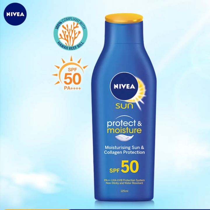 NIVEA Sun Protect & Moisture Lotion SPF50 PA+++ 125ml / 75 ml / Sun ...