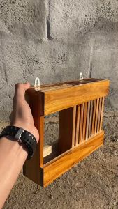 ที่เสียบมีด กล่องเสียบมีด ที่เสียบมีดไม้สักแขวนผนังได้ มี13ช่องเสียบ(งานไม้สักทองแท้)