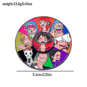 Bandai | Rotatable Straw Hat Crew Anime Enamel Pins Lapel Brooch Badge for Denim Backpack Collectible Jewelry Gift for Fans