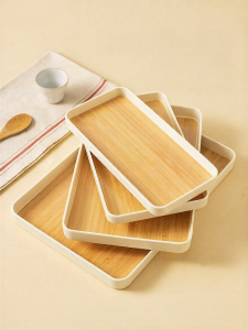 MODERN SWEETHOME | Wooden Texture Rectangular Tray