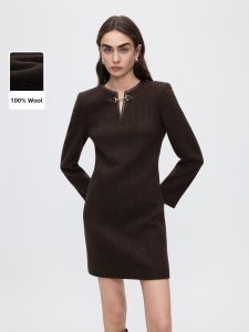LANCY FROM 25 | Đầm Thẳng Bằng Lông Cừu Chuyên Nghiệp Có khóa kéo