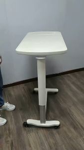 Hospital Ward Portable Dining Table Medical Ward Bedside Table with Wheels and Height Adjustment