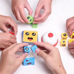 72pc Cards Face-Changing Educational Magic Cube Building Blocks Puzzle Game Toy Family and Friends Toy 魔方卡牌 四人游戏