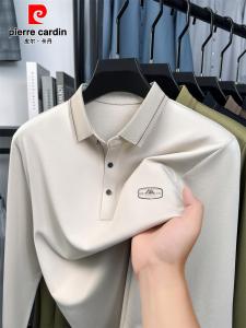 Áo Thun Nam Pierre Cardin Polo Cổ Polo Dài Tay Mùa Xuân Thu Thường Ngày Cổ Polo Bằng Vải Nỉ Lưới Trung Niên