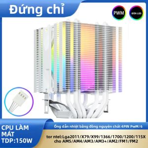 Quạt Tản Nhiệt CPU RGB PWM 4PIN 90MM Với 6 Ống Dẫn Nhiệt Thiết Kế Êm Ái Tương Thích Với Intel LGA 115X 1200 1700 2011 V3 X79 X99 AM4 AM5