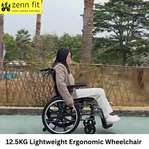Lightweight Aluminum Foldable Ergonomic 20 inch Wheelchair Double Hand Brake Folding Transport Wheelchair For Elderly
