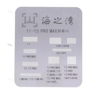 หน้าจอ LCD จอแสดงผล IC ป้องกัน BGA Reballing Stencils สําหรับ iPhone 11 12 Pro 13 14 15 16 Pro Max Flex หน้าจอชิปเหล็กสุทธิ