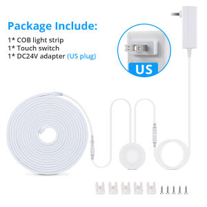 1m-10m Motion Sensor Hand Scan Touch Sensor Dimming Neon Light COB LED Strip 24V Waterproof Tape Bedroom Kitchen Cabinet Decor